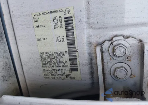 2012 Nissan Altima 2.5 S from USA, damaged, VIN 1N4AL2AP4CN460200